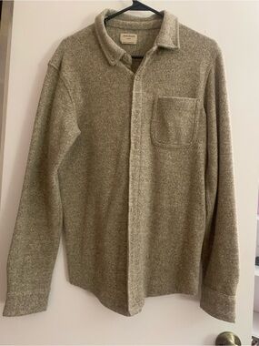 method. Olive Green Wool-Blend Button-Up Shacket